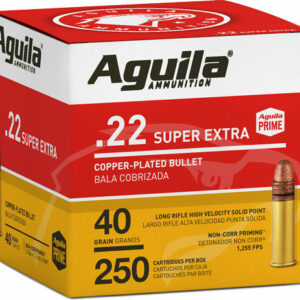 AGUILA HIGH-VEL 22LR 40GR - PLATED RN 1255FPS 250RD 8BX/CS