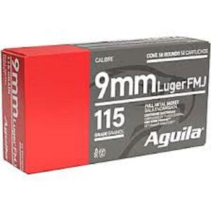 Aguila Handgun Ammunition 9mm Luger 115 gr FMJ 1150 fps 1000/ct Case