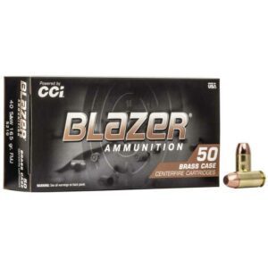 CCI Blazer Brass Handgun Ammunition .40 S&W 165 gr FMJ 1050 fps 1000/ct Case