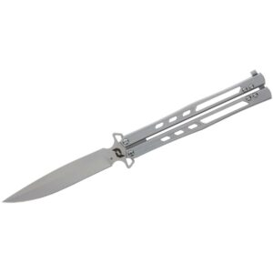 Schrade Alkymest Butterfly Folding Knife 4" Blade Silver