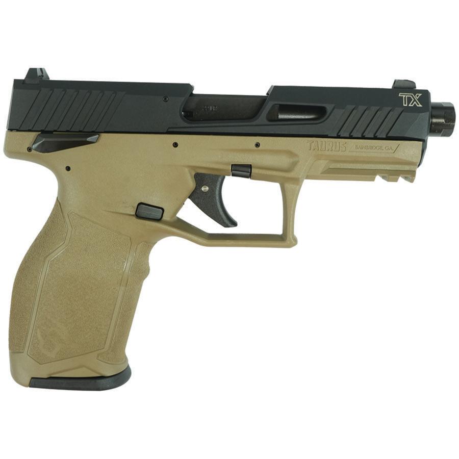 Taurus 2TX22 Handgun .22 LR 16(1)&22(1)rd Magazines 4.6" Threaded Barrel Black Slide/FDE Frame