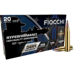 Fiocchi Hyperformance SBR SST Ammunition .308 Win 125gr PT 3250 fps 20/ct