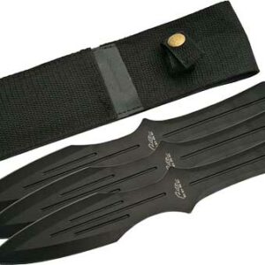 SZCO RITE EDGE 9.75" THROWING - KNIFE BLACK 3PC SET W/SHEATH