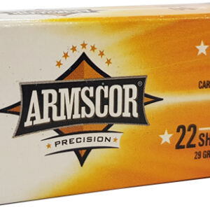 ARMSCOR 22 SHORT 29GR PLATED - LEAD-RN 1095FPS 50RD 100BX/CS