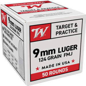 WINCHESTER USA 9MM LUGER - 124GR FMJ 50RD 20BX/CS