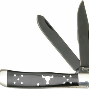 ABKT CATTLEMANS CUTLERY BLACK - ANGUS TRAPPER 2-BLADE FOLDER