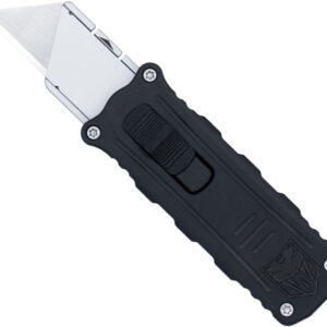 COBRATEC SIDE BUTTON OTF 1.75" - BLACK/SILVER UTILITY KNIFE