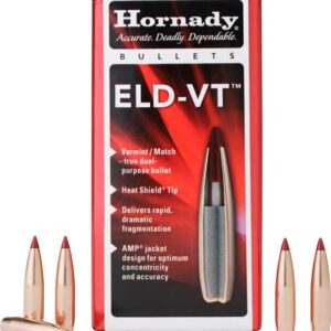 HORNADY BULLETS 22 CAL .224 - 62GR. ELD-VT 100CT 25BX/CS