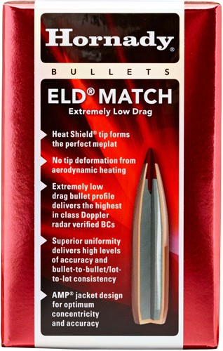 HORNADY BULLETS 6.5MM .264 - 130GR ELD-MATCH 100CT 15BX/CS