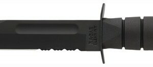 KA-BAR FIGHTING/UTILITY KNIFE - 7" SERR W/PLASTIC SHEATH BLACK
