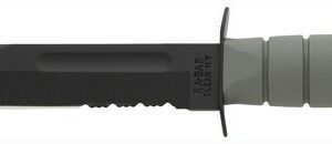 KA-BAR FIGHTING/UTILITY KNIFE - 7" SERR W/PLASTIC STH. F-GREEN