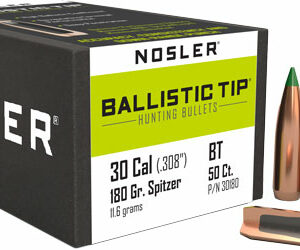 NOSLER BULLETS 30 CAL .308 - 180GR BALLISTIC TIP 50CT