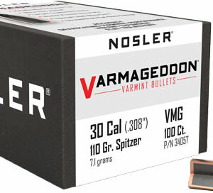 NOSLER BULLETS 30 CAL .308 - 110GR VARMAGEDDON TIPPED 100CT