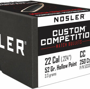 NOSLER BULLETS 22 CAL .224 - 52GR HP-BT CUSTOM COMP. 250CT