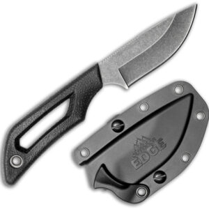OUTDOOR EDGE PIVOT 2.5" FIXED - DP PNT BLCK/STNWSH SS W/SHEATH
