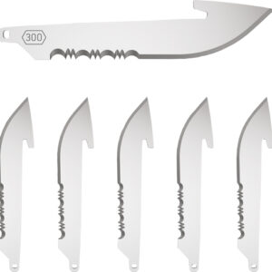 OUTDOOR EDGE 3" DROP POINT BLD - W/SERRATIONS BLACK BLADE 6-PK