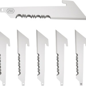 OUTDOOR EDGE 2.5" UTILITY BLDS - W/SERRATIONS BLACK BLADE 6-PK