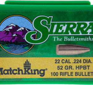SIERRA BULLETS .22 CAL .224 - 52GR HPBT MATCH 100CT