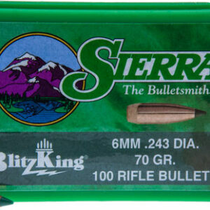 SIERRA BULLETS 6MM .243 - 70GR BLITZKING 100CT