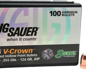 SIERRA BULLETS 9MM .355 - 124GR JHP SIG V-CROWN 100CT