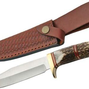 SZCO STEEL STAG 5.75" STEEL - WOLF STAG HUNTER W/SHEATH