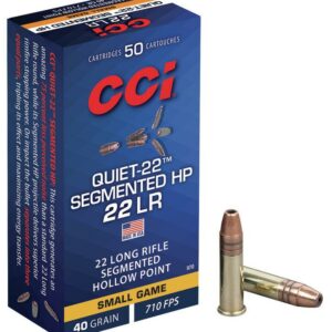 CCI Quiet-22 Segmented HP Rimfire Ammunition .22 LR 40 gr HP 710 fps 50/ct