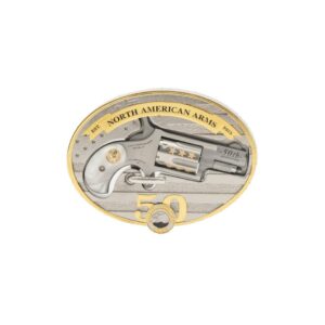 North American Arms 50th Anniversary Belt Buckle 22 LR 5rd Capacity 1.125" Barrel Faux Pearl Grip
