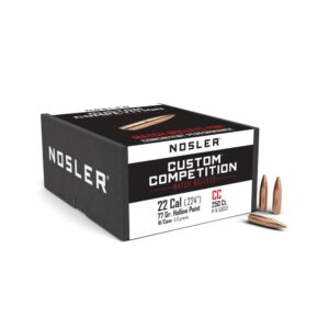 Nosler Custom Competition Rifle Bullets .22 cal .224" 77 gr HPBT w CANN 250/ct
