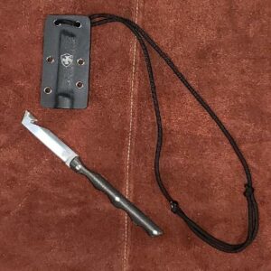 Templar Neck Knife Black Powder D2 Tanto Silver