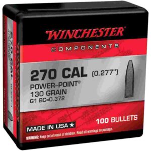 Winchester Rifle Bullets .270 Cal .277" 130 gr PSP 100/ct