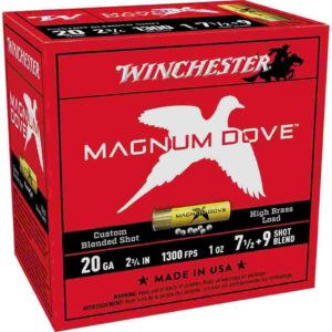 Winchester Magnum Dove Shotshell 20ga 2-3/4" 1oz 1300 fps #7&9 25/ct