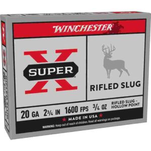 Winchester Super-X Rifled Slug Shotshells 20 ga 2-3/4" 3/4 oz 1600 fps Slug 5/ct