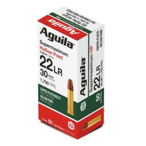 Aguila Super Maximum Rimfire Ammunition .22 LR 30 gr HP 1700 fps 50/rd