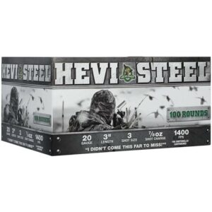 HEVI-Shot HEVI-Steel Shotshells 20 ga 3" 7/8 oz 1400 fps #3 100/ct