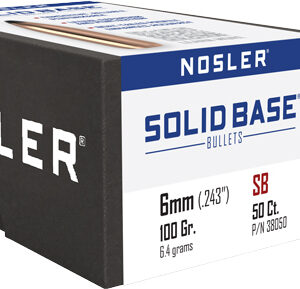 NOSLER BULLETS 6MM .243 - 100GR SOLID BASE SP 50CT