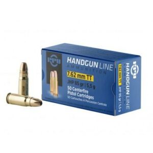 PPU Handgun Ammunition 7.62mm Tokarev 85 gr JHP 1675 fps 50/ct