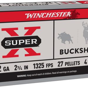 WINCHESTER SUPER-X 12GA 2.75" - #4 BUCK 27 PELLETS 5RD 50BX/CS