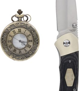 OLD TIMER KNIFE/POCKET WATCH - COMBO GIFT TIN PROMO Q4 25'