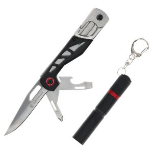 Smith & Wesson Multitool Folding Knife 3" Drop Point Blade Black with Light