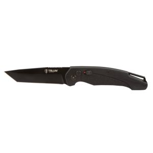 Telum Titan Tactical Automatic Folding Knife 4" Tanto Blade Black