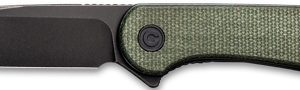 CIVIVI KNIFE ELEMENTUM 2.96" - GREEN MICARTA/BLACK D2 CLAM PK