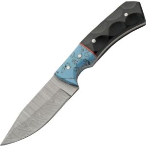 SZCO RITE EDGE 3" TURQUOISE - MICARTA SKINNER W/LEATHER SHTH
