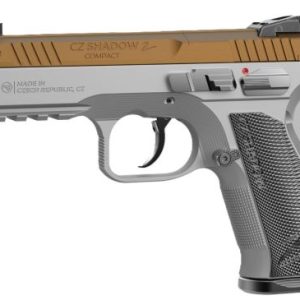 CZ SHADOW 2 COMPACT OR 9MM FS - 4" 15RD GOLD SILVER GRIPS