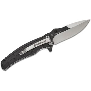 Smith & Wesson Extreme Ops Folding Knife 3" Drop Point Blade Two Tone Black Silver