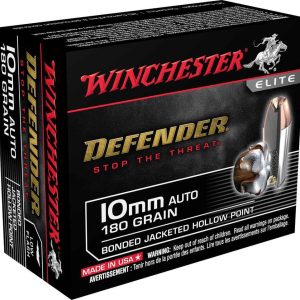 Winchester Defender Handgun Ammunition 10mm Auto 180 gr. 1240 fps 20/ct
