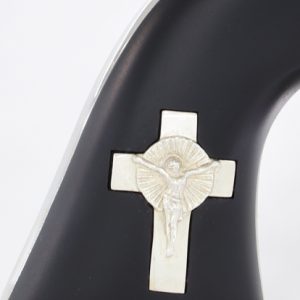CIMARRON HOLY SMOKER 45LC FS - 4.75" WHITE/SILVER CROSS BLACK